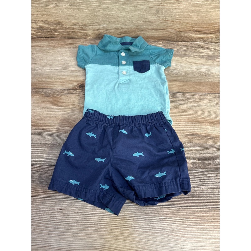 Carter’s 2pc Polo Bodysuit & Shorts Blue sz 3m Blue 3m