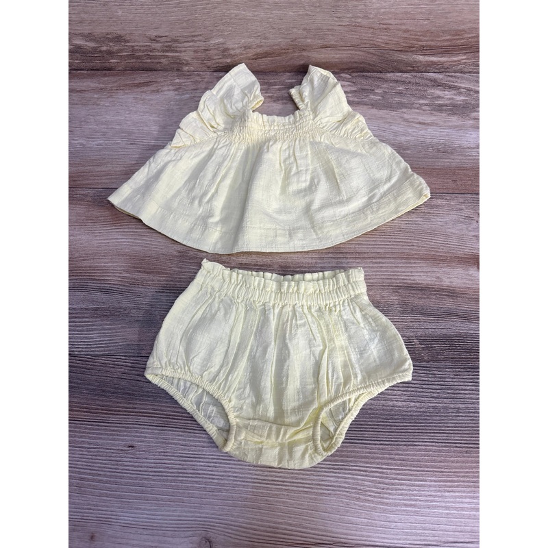 Cat & Jack 2pc Flutter Sleeve Top & Bottoms Yellow sz Newborn Yellow Newborn