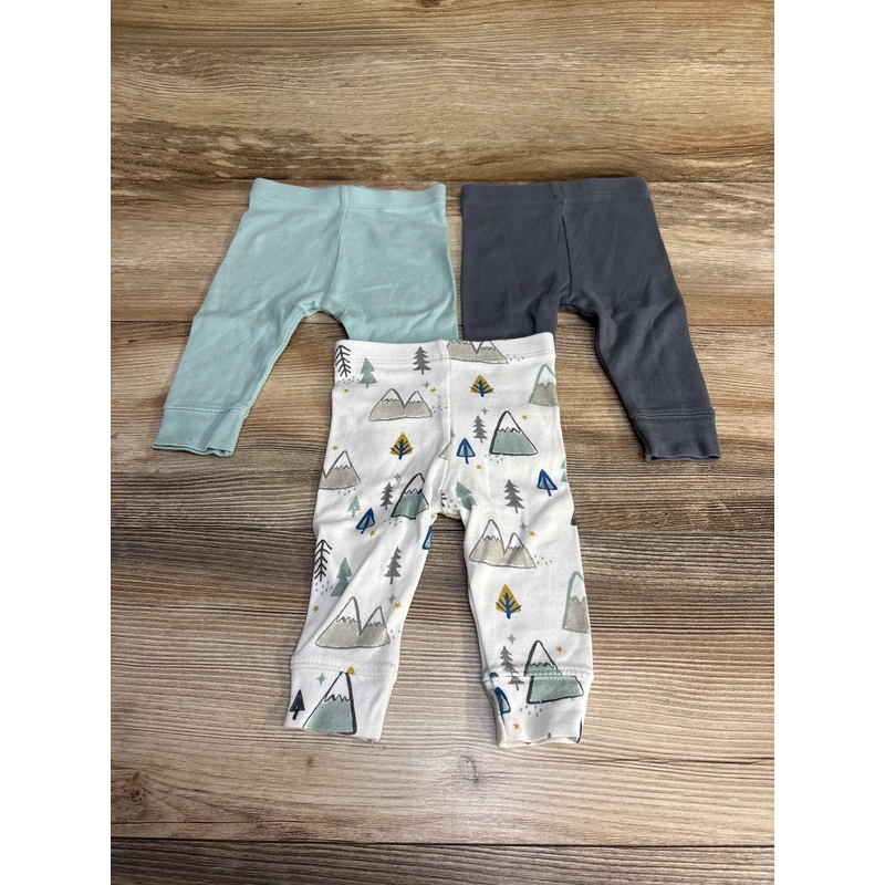 Cloud Island 3pk Pants sz 0-3m Multicolor Newborn