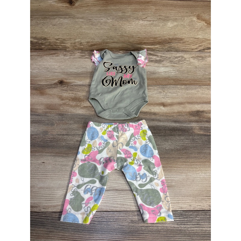eplay 2pc Sassy Like My Mom Bodysuit & Pants Green sz 0-3m Green Newborn