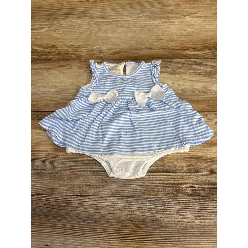 First Impressions Striped Bodysuit Dress Blue sz 3-6m Blue 3m