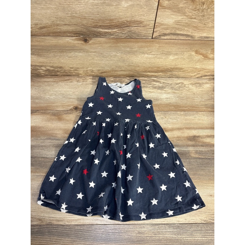 H&M Star Print Tank Dress Navy sz 4-6 Blue 4T