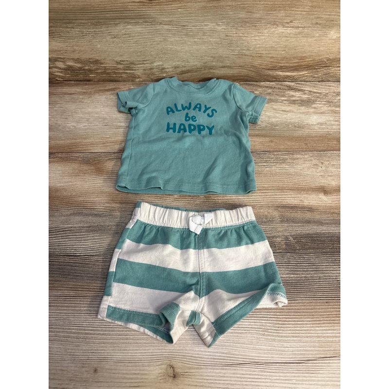 Just One You 2pc Always Be Happy Shirt & Shorts Green sz 6m Green 6m