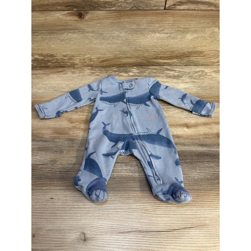Just One You Whale Print Sleeper Blue sz Newborn Blue Newborn