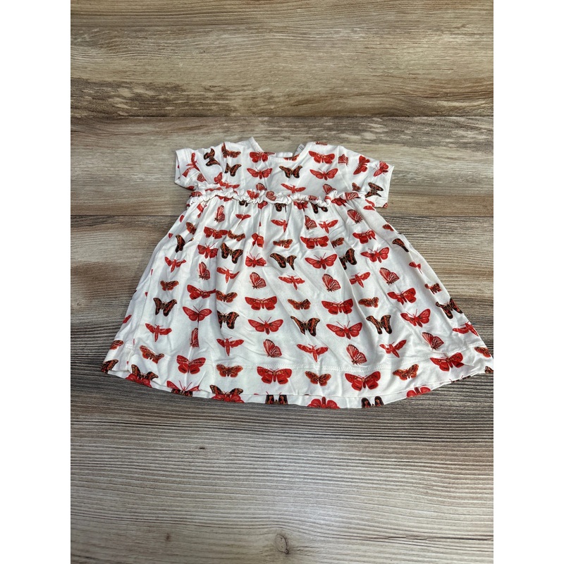 Kate Quinn Butterfly Print Dress White sz 3-6m White 3m