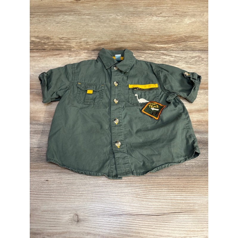 Kids Play Dino Button Up Shirt Green sz 3T Green 3T
