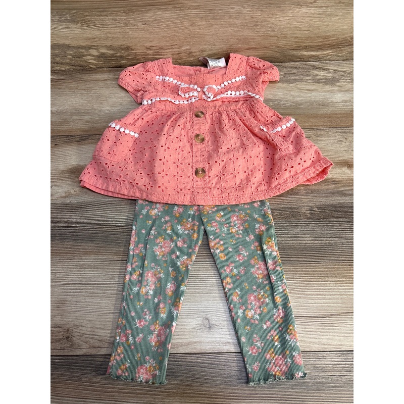 Little Lass 2pc Eyelet Top & Leggings Pink sz 3T Pink 3T