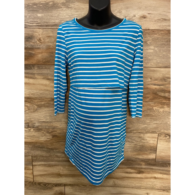 NEW Belly Moms Striped Nursing Tunic Blue sz Medium Blue Maternity Medium