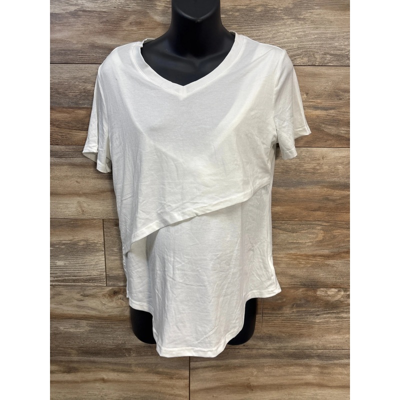 NEW Ficerd Maternity Nursing Shirt White sz Medium White Maternity Medium