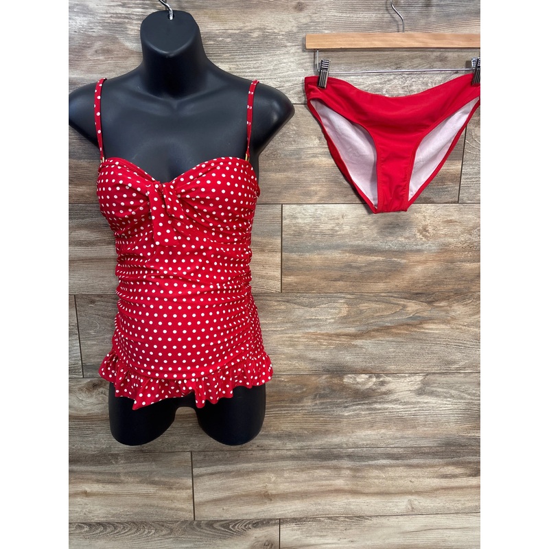 NEW Marina West 2pc Polka Dot Swimsuit Red sz Medium Red Maternity Medium
