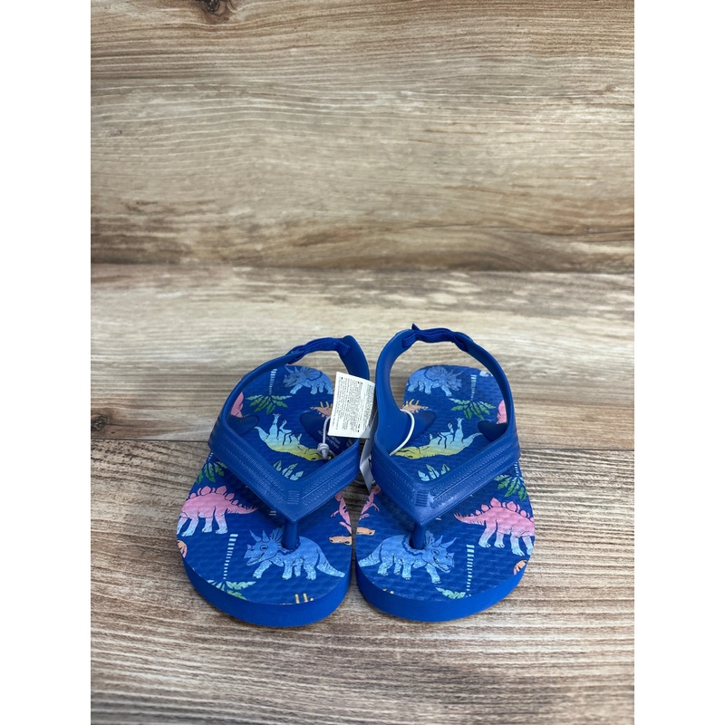 NEW Old Navy Dino Print Flip-Flops Blue sz 5c