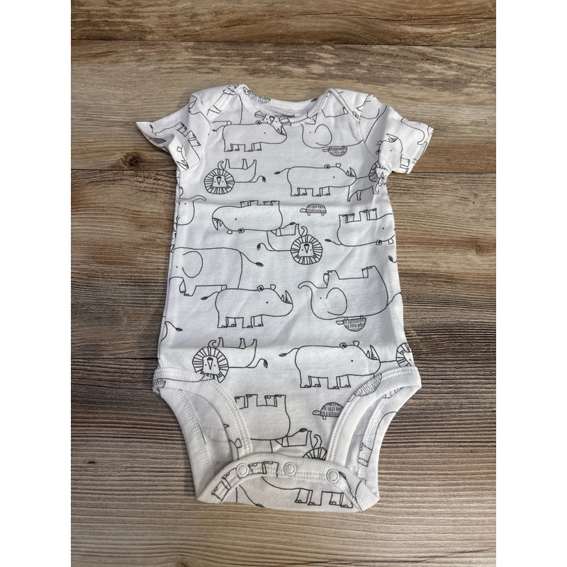 NEW Simple Joys Animal Print Bodysuit White sz 3-6m White 3m