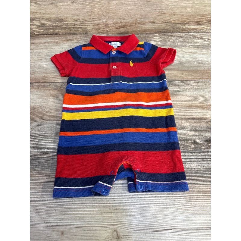 Ralph Lauren Polo Striped Shortie Romper Red sz 9m Red 9m