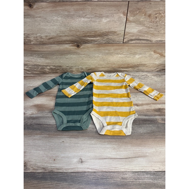 Carter’s 2pk Striped Bodysuits Green/Yellow sz 6m Green 6m