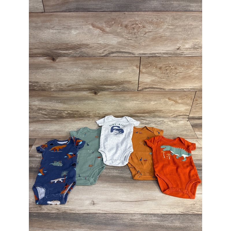 Carter’s 5pk Short Sleeve Dinosaur Bodysuits sz 3m Multicolor 3m