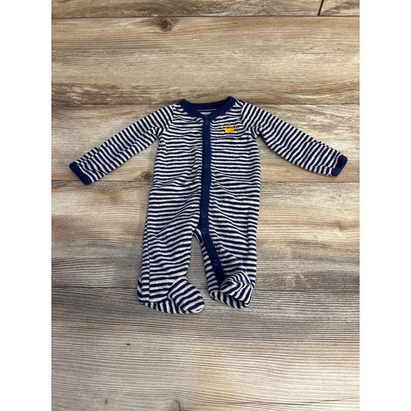 Carter’s Striped Terry Cloth Sleeper Navy sz Newborn Navy Newborn