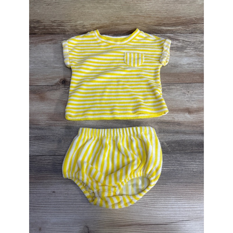 Cat & Jack 2pc Striped Terry Cloth Shirt & Bottoms Yellow sz 3-6m Yellow 3m