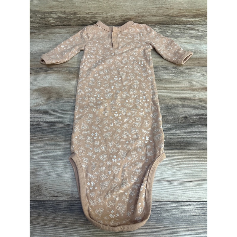 Easy-Peasy Floral Knot Gown Apricot sz 0-3m Pink Newborn