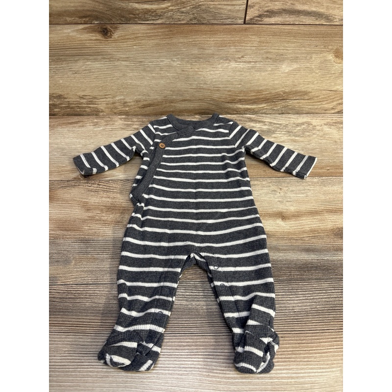 Ever & Ever Side Snap Striped Sleeper Grey sz Newborn Grey Newborn