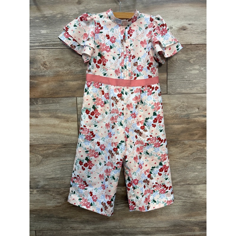 Janie and Jack Floral Ruffle Sleeve Jumpsuit Pink sz 3T Multicolor 3T