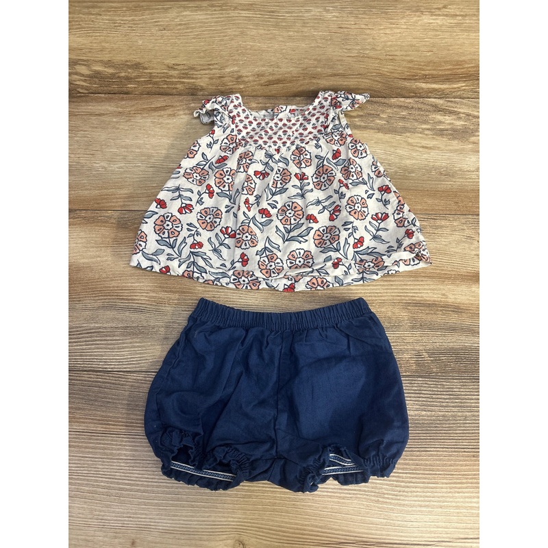 Just One You 2pc Floral Top & Shorts White sz 9m White 9m