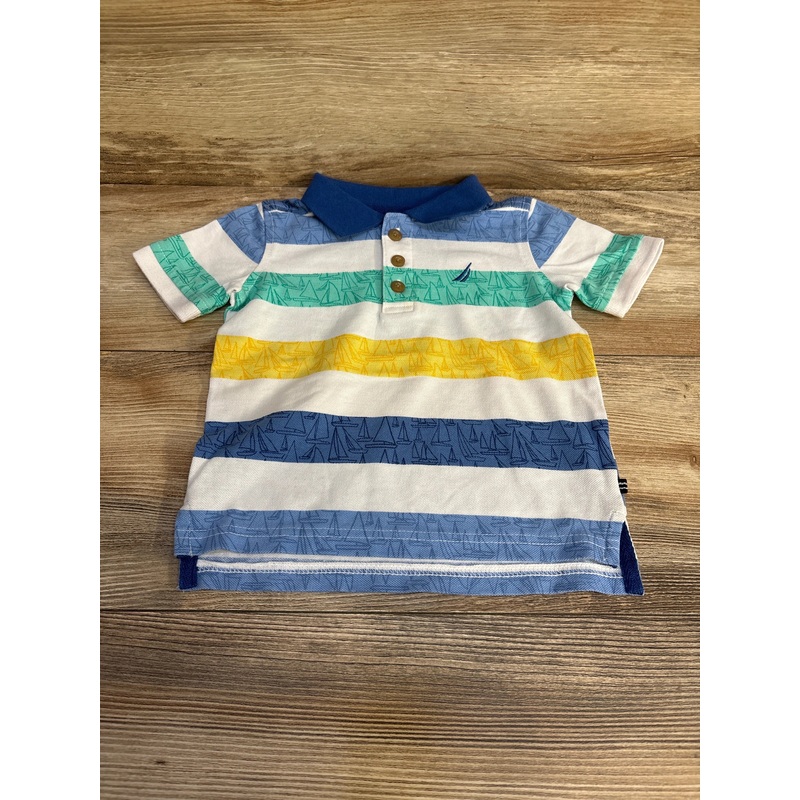 Nautica Striped Polo Shirt Blue sz 12m Blue 12m