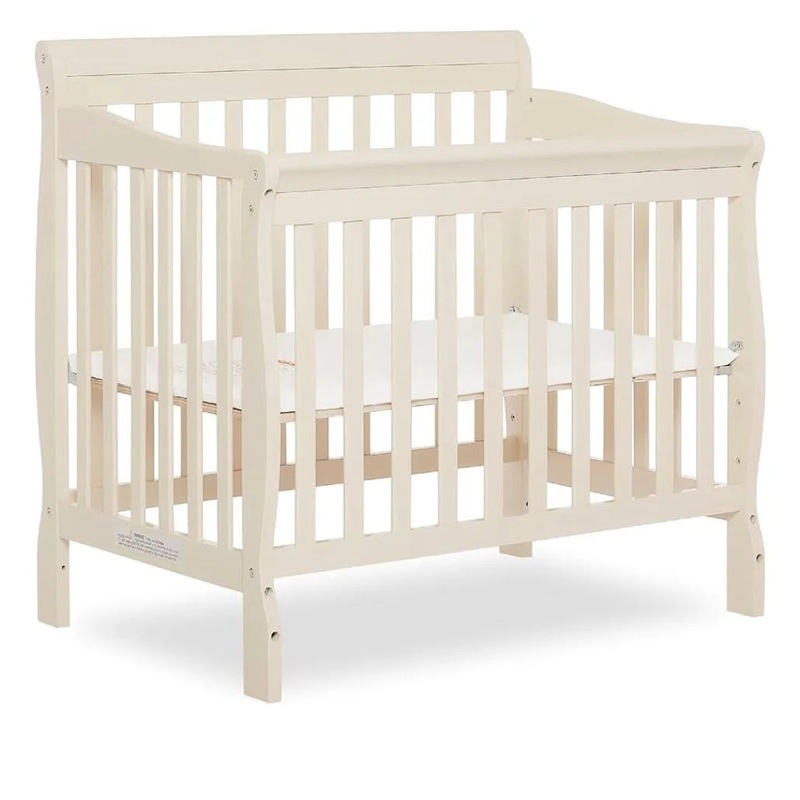 NEW Dream On Me Aden Convertible 4-in-1 Mini Crib in French White