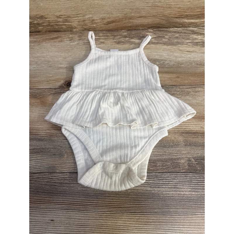 Old Navy Sleeveless Pointelle-Knit Peplum Bodysuit White sz 6-12m White 6m