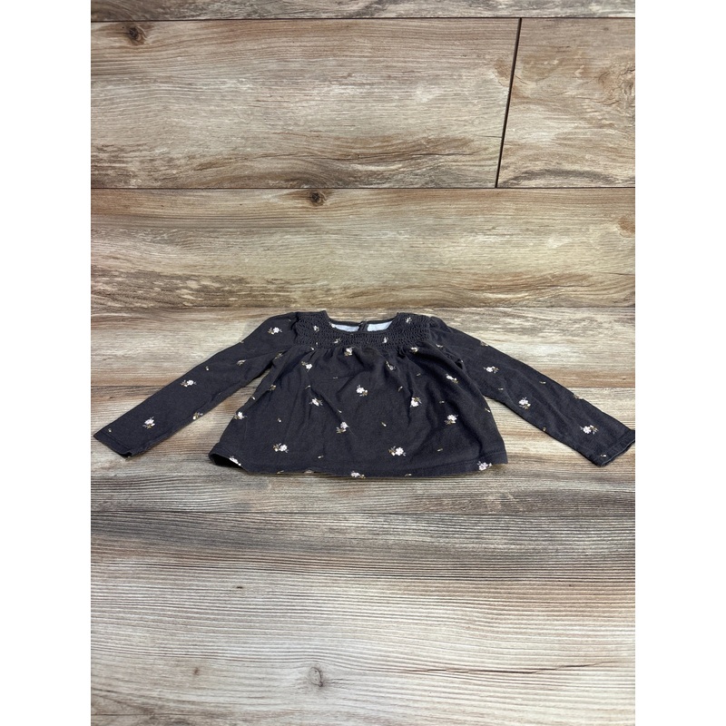 Oshkosh Floral Long Sleeve Shirt Grey sz 24m Grey 24m