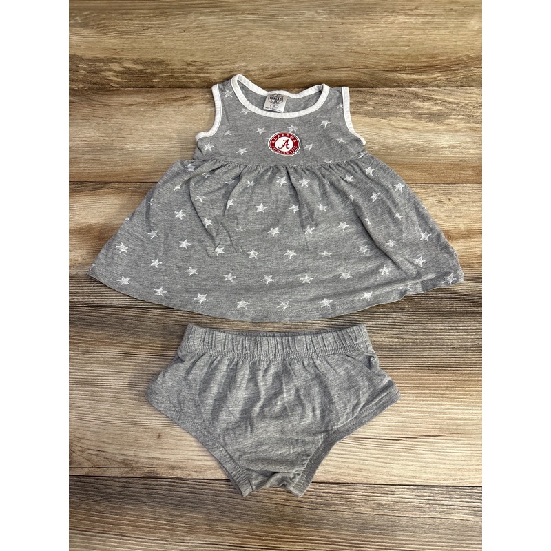 Rivalry Threads 2pc Star Print Alabama Tank Dress & Bloomers Grey sz 3T Grey 3T