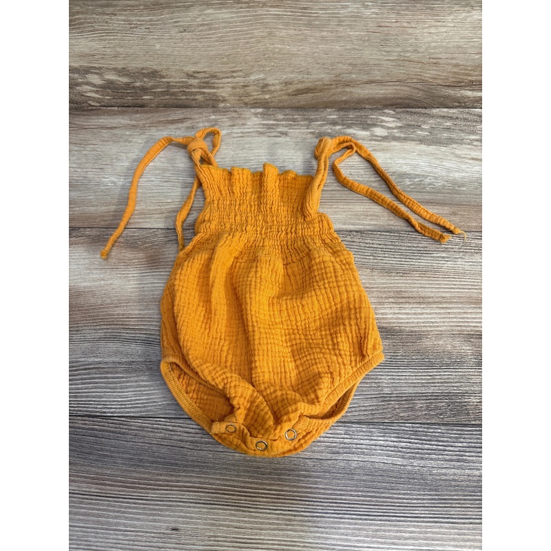 Smocked Tie Strap Romper Orange sz 3-6m Orange 3m
