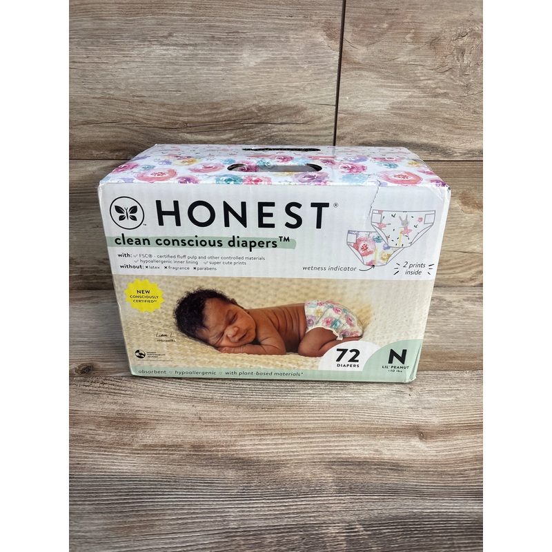 The Honest Company Clean Conscious Disposable Diapers Size Newborn, 72ct