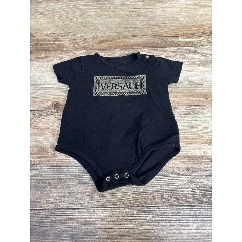 Versace Logo Bodysuit sz 6m Black 6m