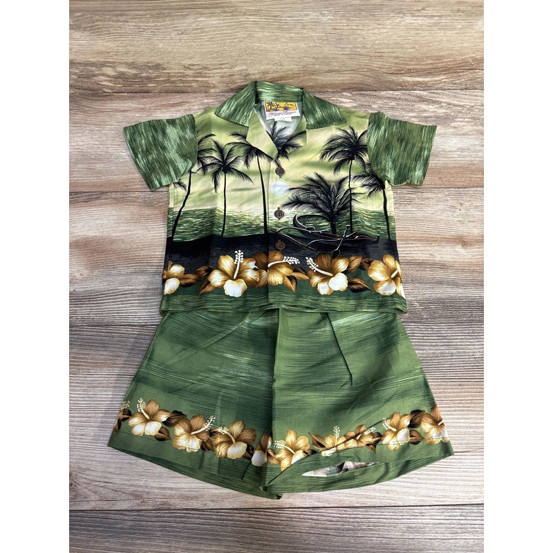 Winnie Fashion 2pc Button Up Shirt & Shorts Green sz 12m Green 12m