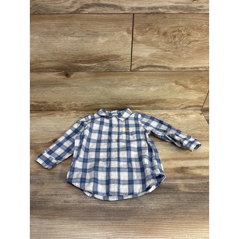 Baby Gap Plaid Button-Up Shirt Blue sz 12-18m Blue 12m