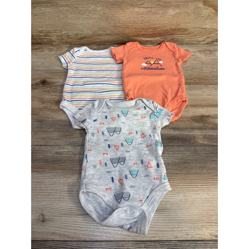 Baby Views 3pk Short Sleeve Bodysuits sz 0-3m Multicolor Newborn