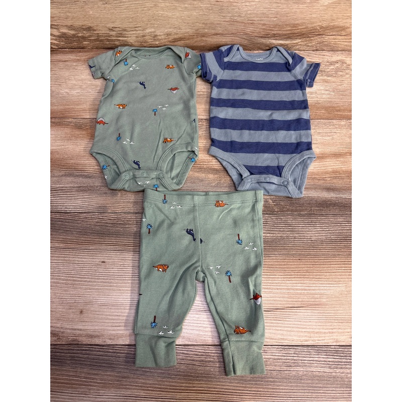 Carter’s 3pc Dinosaur Bodysuit Set Green sz 3m Green 3m