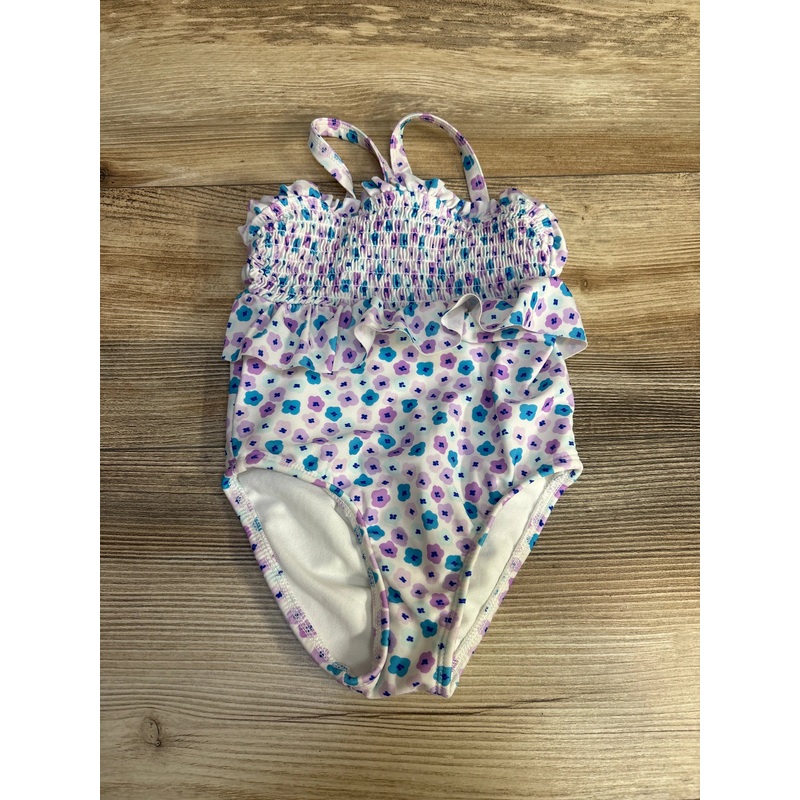 Cat & Jack 1pc Floral Smocked Swimsuit White sz 18m White 18m