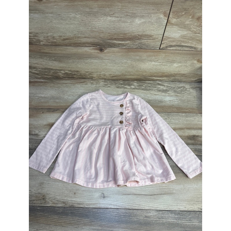 Kids Headquarters Striped Ruffle Shirt Pink sz 4T Pink 4T
