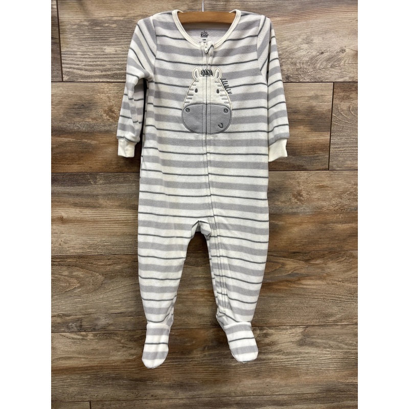 Kids Headquarters Striped Zebra Print Blanket Sleeper White sz 18m White 18m