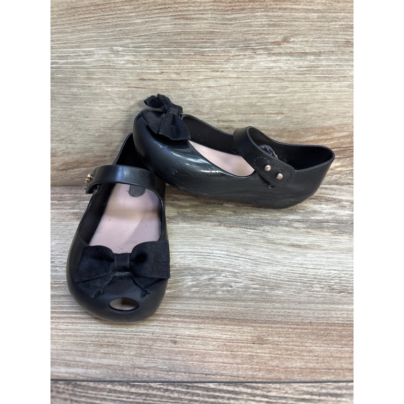 Mini Melissa ‘Ultragirl Bow’ Jelly Flat Black sz 8