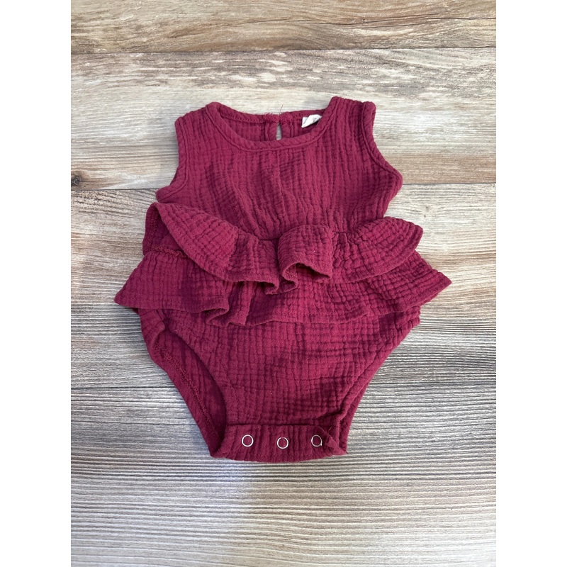 Muslin Ruffle Romper Red sz 12m Red 12m