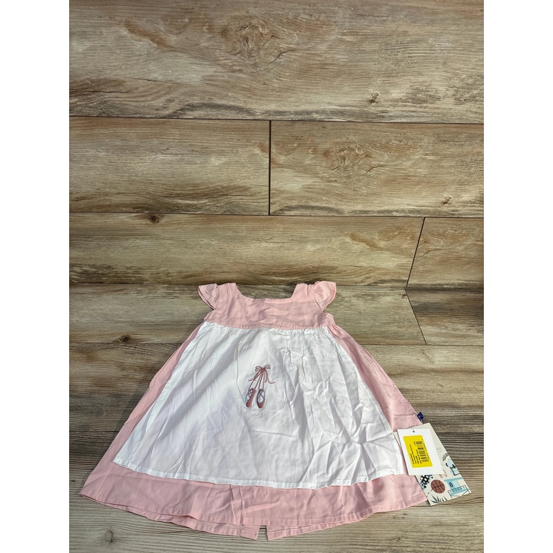NEW Kickee Pants Woven Garden Dress With Apron Pink sz 12-18m Pink 12m