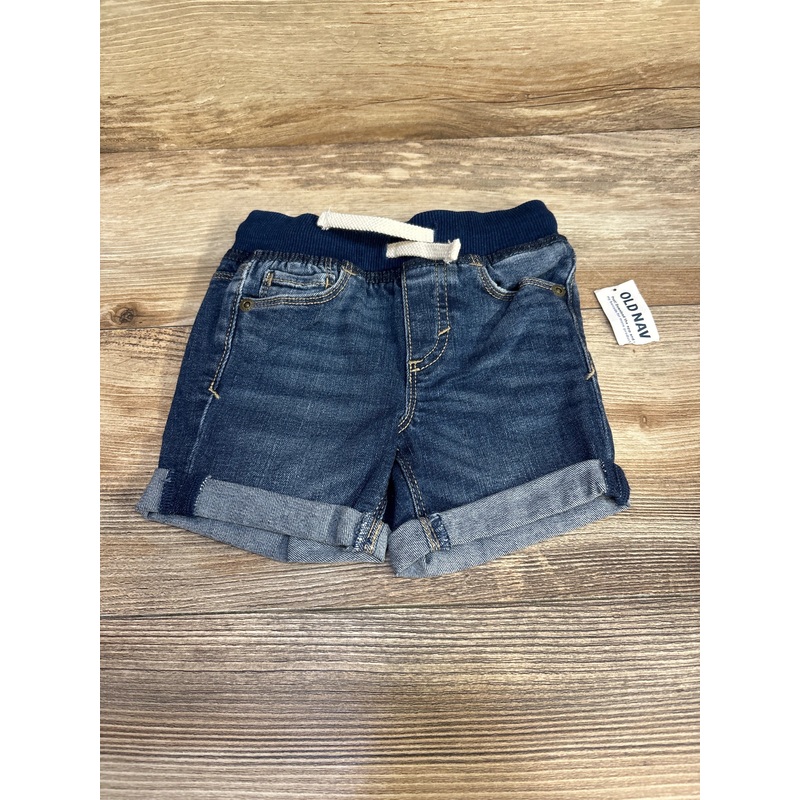 NEW Old Navy Rib Knit Waist Denim Shorts Blue sz 12-18m Blue 12m