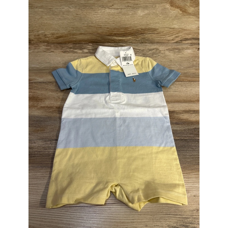 NEW Ralph Lauren Polo Rugby Shortie Romper Yellow sz 12m Multicolor 12m