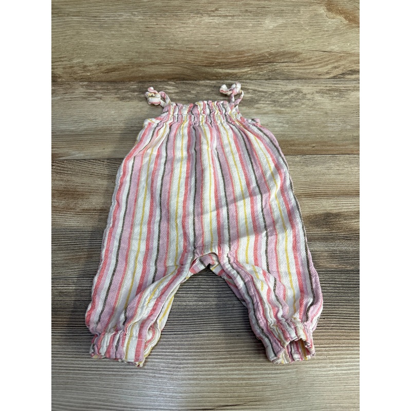 Old Navy Striped Linen Blend Romper Pink sz 3-6m Pink 3m