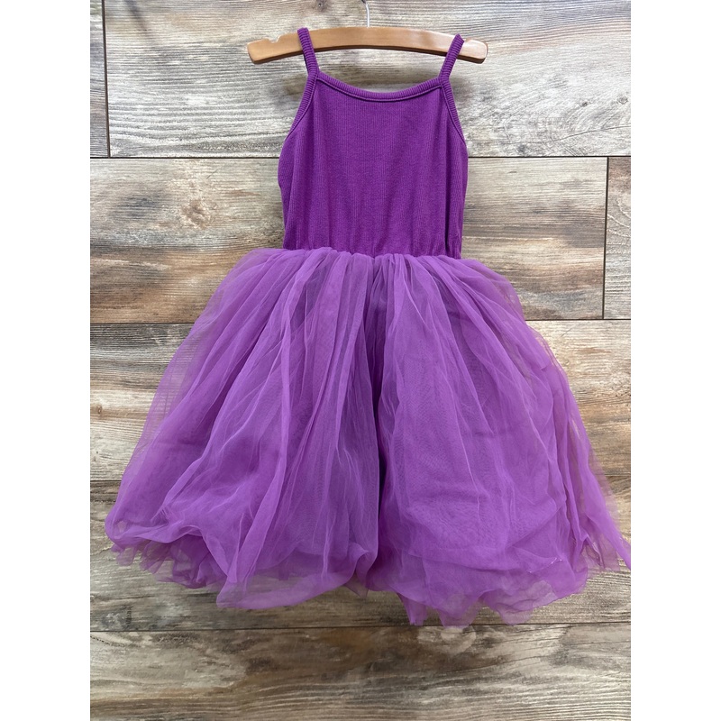 Ribbed Tulle Dress Purple sz 3-4T Purple 3T