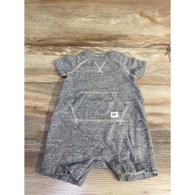 Baby Gap Short Sleeve Marled Romper Grey sz 6-12m Grey 6m