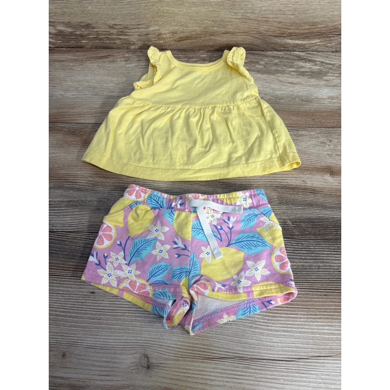 Carter’s 2pc Sleeveless Top & Shorts Yellow sz 6m Yellow 6m