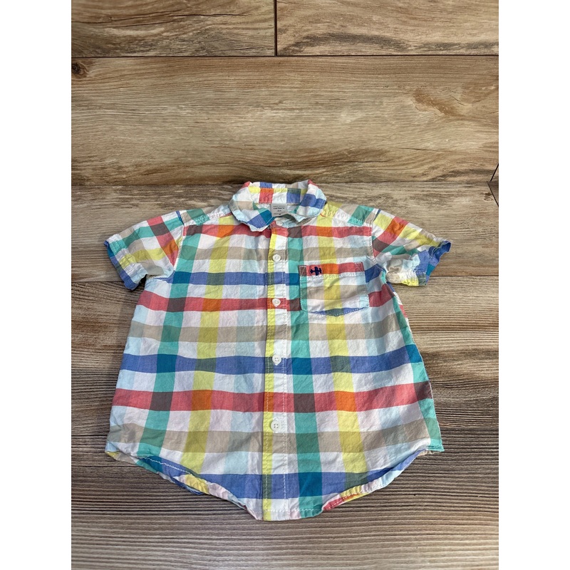 Carter’s Plaid Button-Up Shirt White sz 2T White 2T